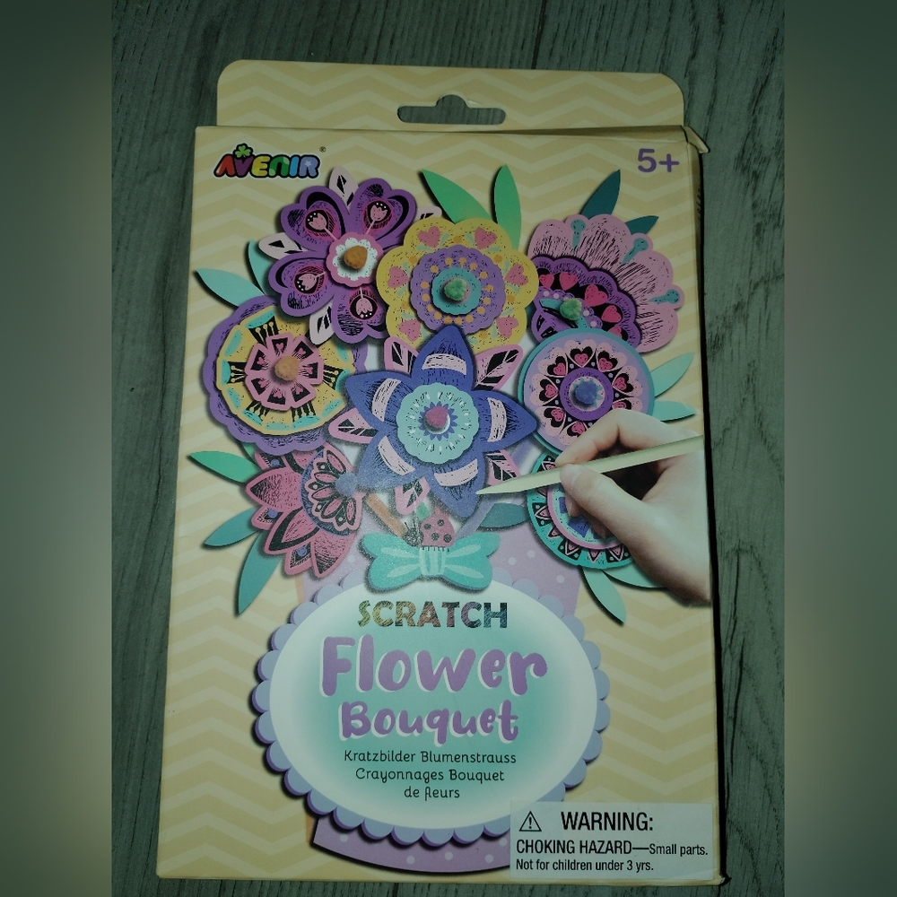 Avenir Scratch Flower Bouquet Kit 🆕 Kids Paper 🌺  Arts & Crafts